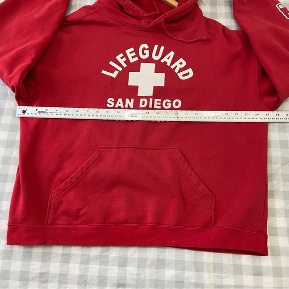 2/40$ LIFEGARD D.B.Wear hoodie red Lifegard sweater cotton oversized shirt SMALL - Picture 7 of 11